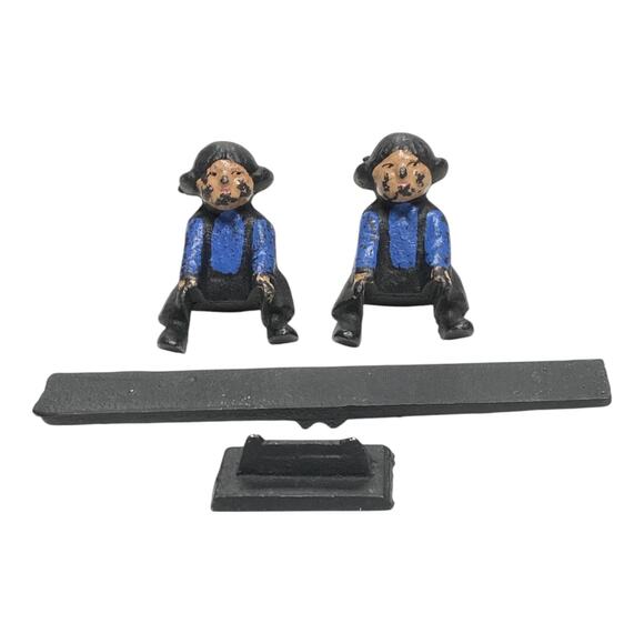 Vintage 1997 John Wright Cast Iron Amish Boys on Teeter Totter - A1041 - Picture 9 of 12
